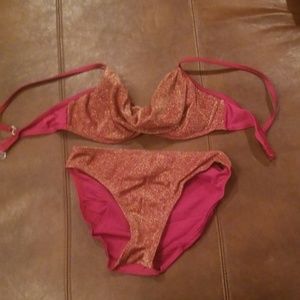 Sparkly wine and gold bikini